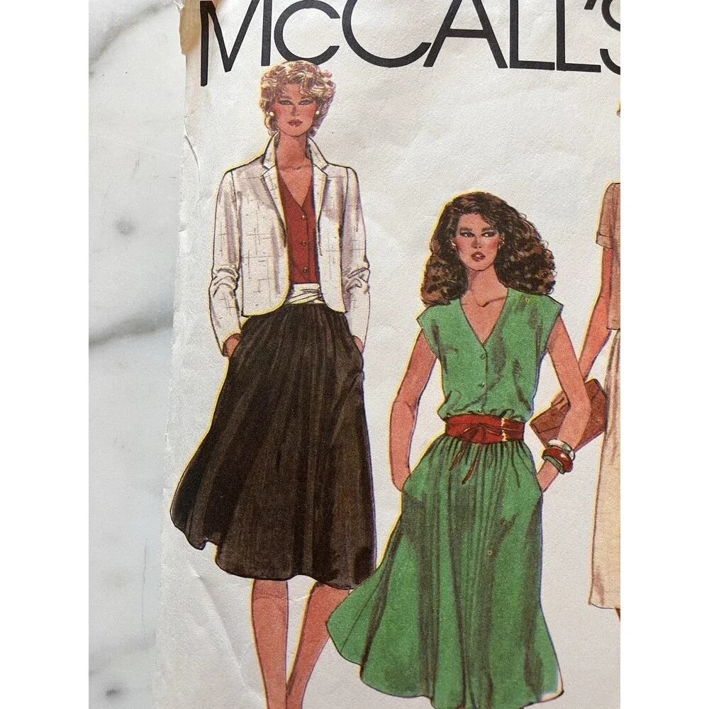 Vintage McCalls‎ Pattern 7953 Unlined Jacket Pullover Dress Made for You Size 16